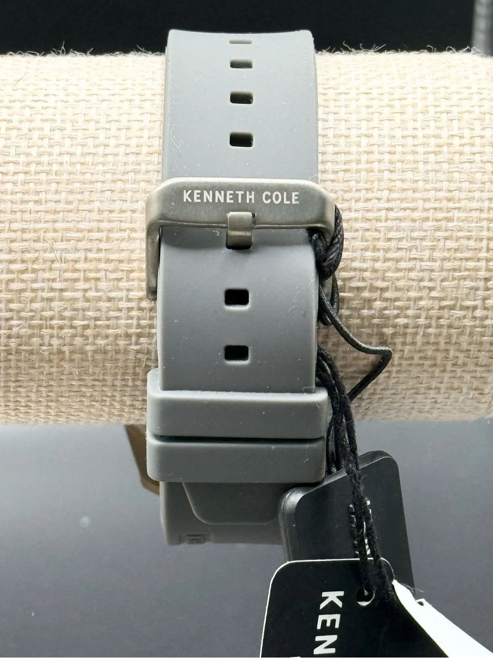 Kenneth Cole Men's Titanium Multi-Function Gray Silicone Strap Watch 42mm